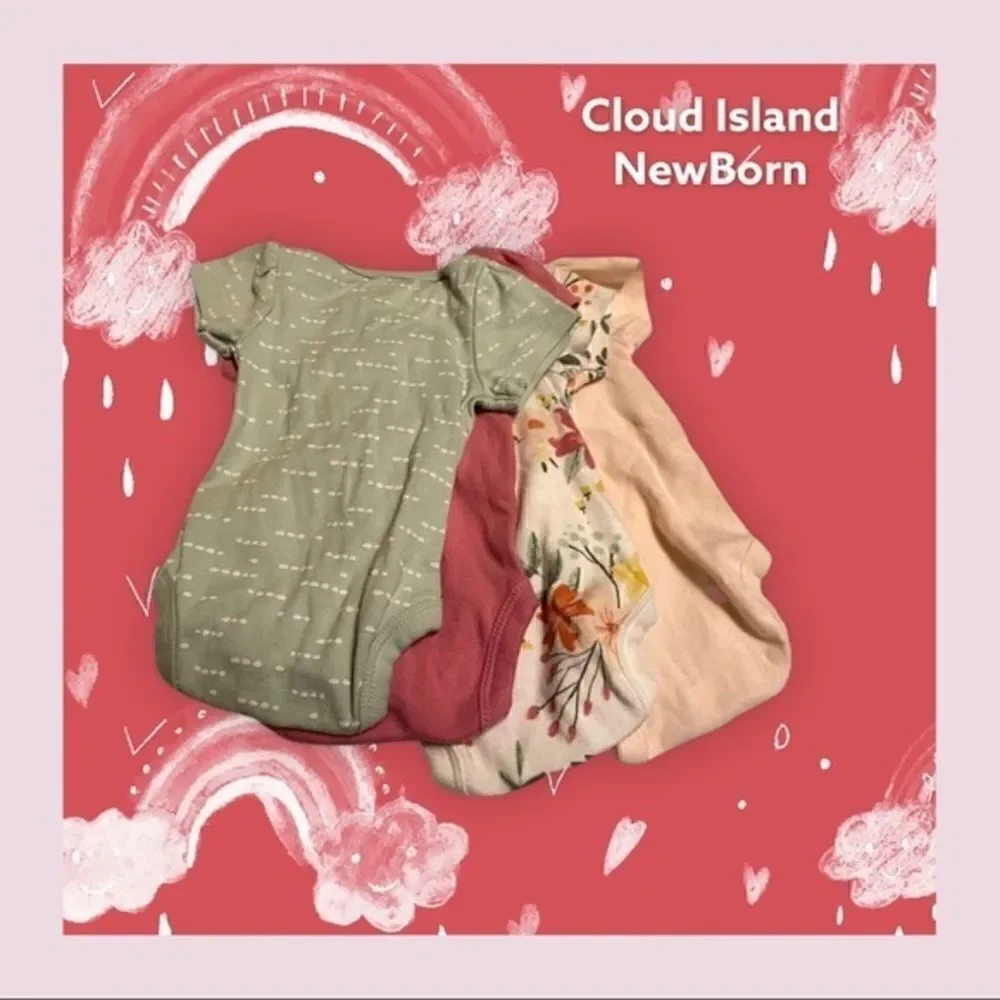 4PK Meadow Short Sleeve Bodysuit - Cloud Island